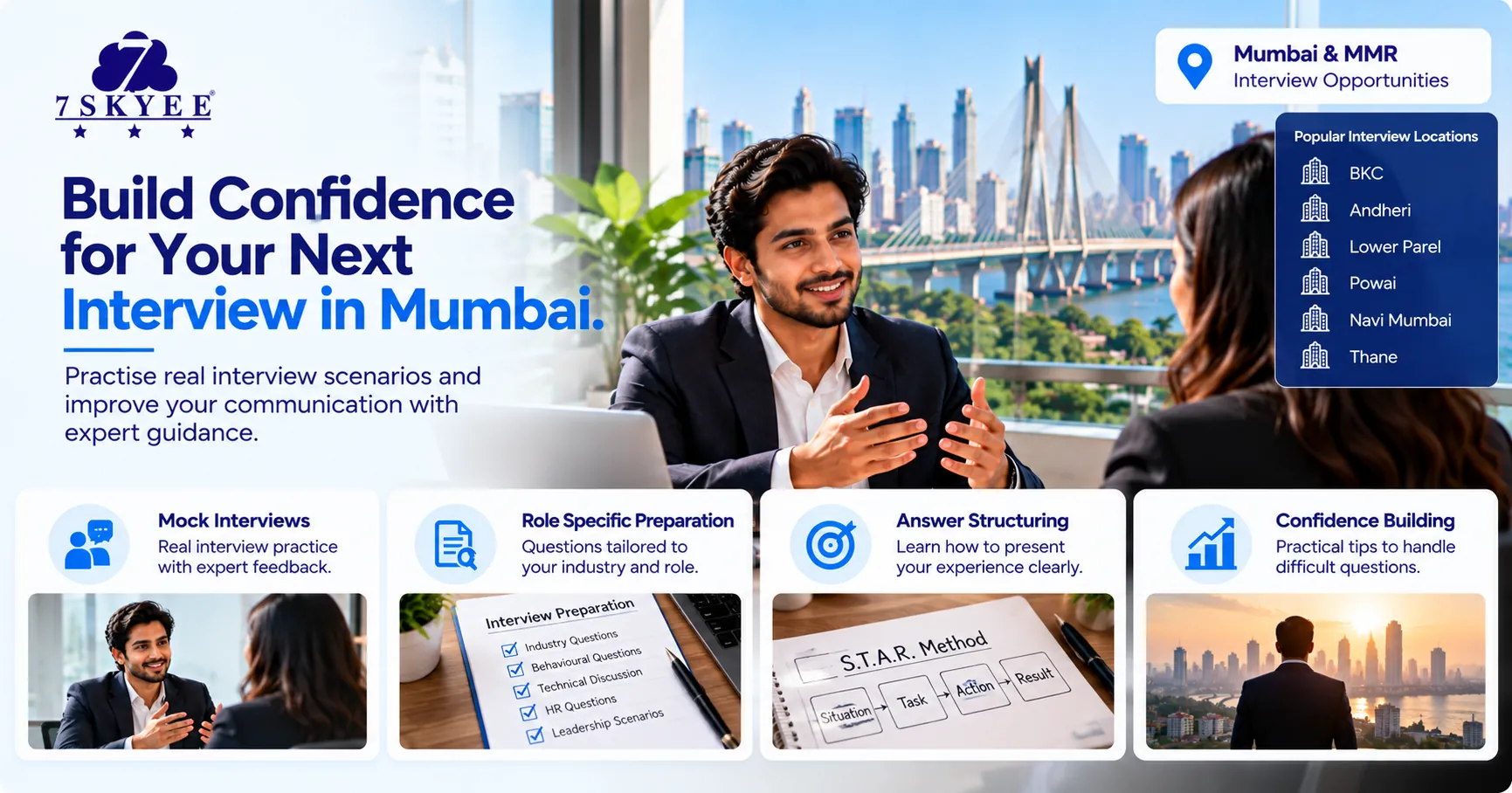 Interview coaching in Mumbai for building confidence, structuring answers and preparing for job interviews