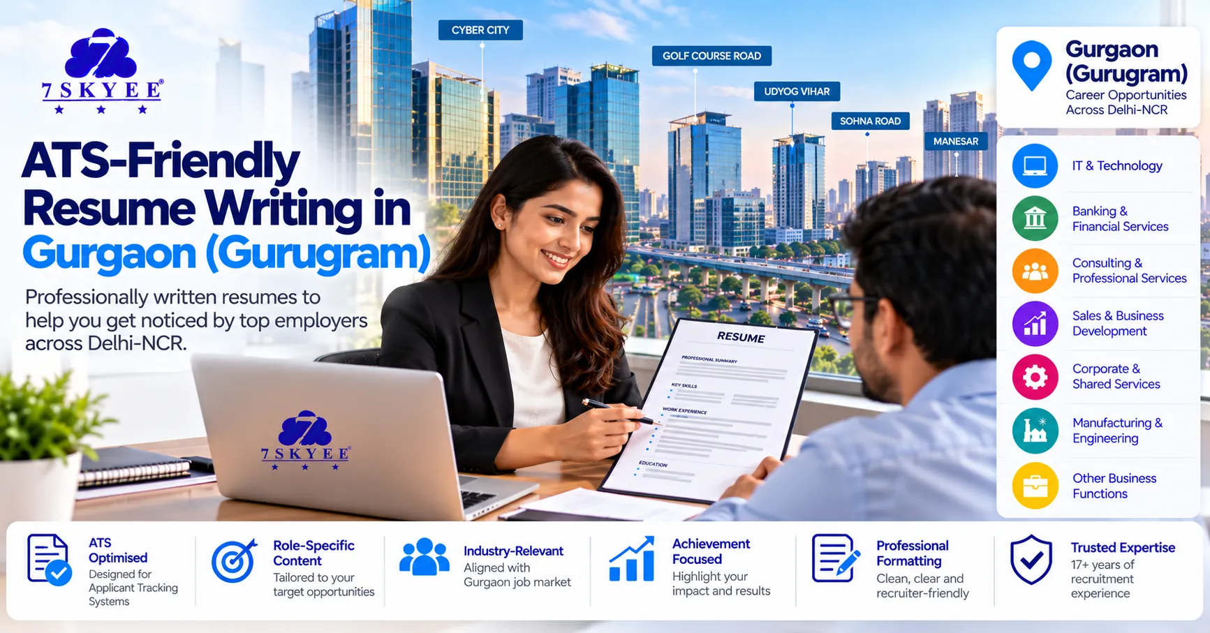Resume Writing in Gurgaon (Gurugram) 7Skyee