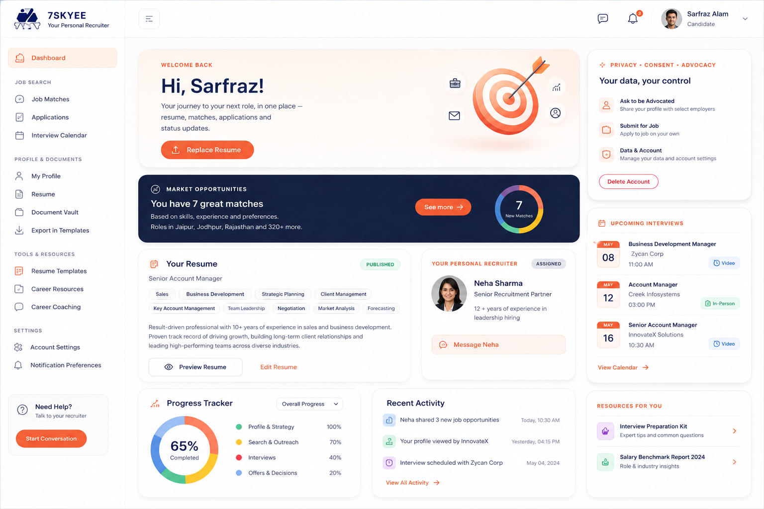 Your Career Journey. Organised in One Secure Workspace.